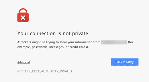 ارور your connection is not private
