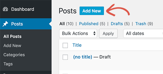 ایجاد یک پست جدید