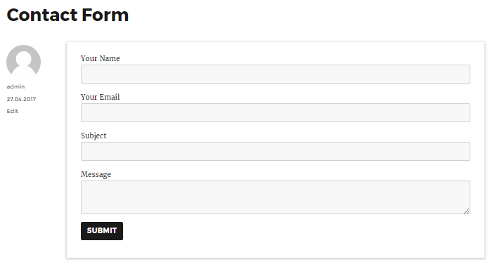 یک فرم تماس یک فرم تماس